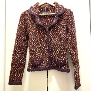 MEXX Knit Cardigan Mohair Collared Sweater Jacket
